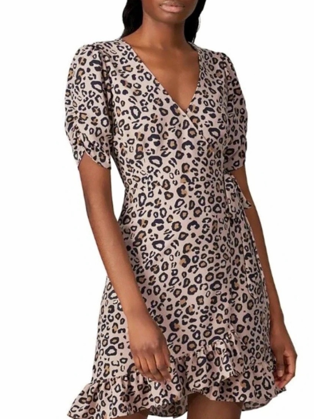 NWOT SANCTUARYLeopard Print Wrap Mini Dress